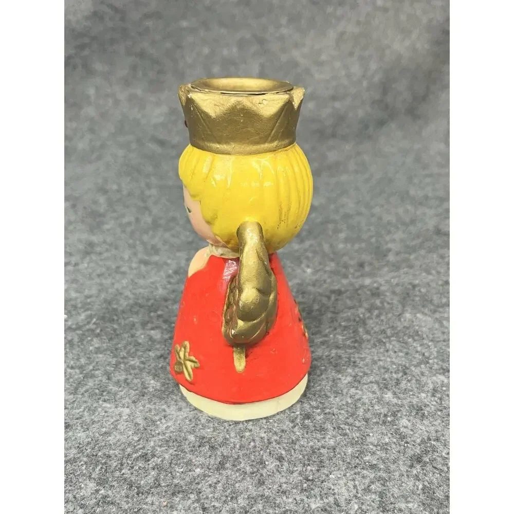 VTG ARDCO Christmas Angel Candle Holder Chalkware Singing Choir Crown Japan MCM